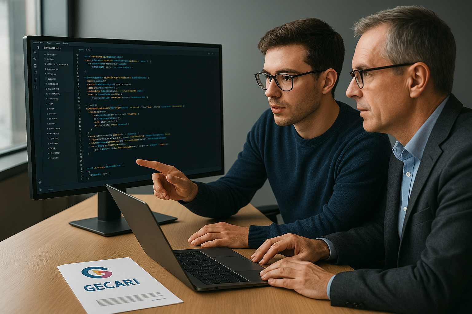 Desarrollo de software - código en pantalla y desarrollo de aplicaciones